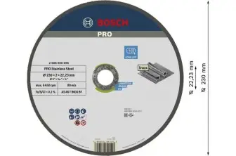 DISCO DE CORTE PRO STAINLESS STEEL, 230 X 2 X 22,23 MM