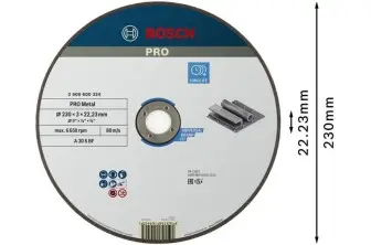 DISCO DE CORTE ABRASIVO PRO METAL, 230 X 3 X 22,23 MM, OSA
