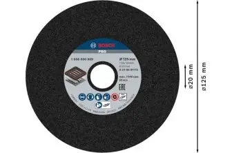 VASO DE DESBASTE PRO METAL, 125 X 26 X 20 MM, G24