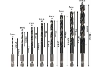 SET DE BROCAS HELICOIDALES PRO METAL HSS-G IMPACT, 8 UDS.