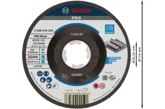 DISCO DE CORTE ABRASIVO PRO METAL, 115 X 2,5 X 22,23 MM, X-LOCK, CÓNCAVO