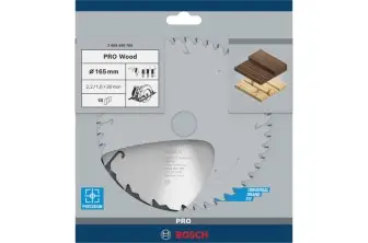 HOJA DE SIERRA CIRCULAR PRO WOOD, 165 X 2,2 X 30 MM, T18