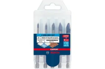 SET DE BROCAS EXPERT HEX-9 HARDCERAMIC DE 4/5/6/8/10 MM, 5 UNIDADES