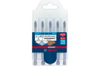 SET DE BROCAS PARA TEJAS EXPERT HEX-9 HARDCERAMIC DE 5 MM, 5 UNIDADES