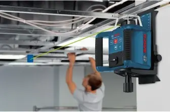 BOSCH PROFESSIONAL NIVEL LÁSER GIRATORIO GRL 300 HVG (HAZ DE LUZ VERDE, RECEPTOR LÁSER LR 1 G, ALCANCE: HASTA 300 M DE DIÁMETRO, EN MALETÍN DE TRANSPORTE)