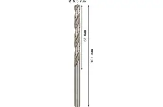 BROCA HELICOIDAL PRO METAL HSS-G, LONGITUD ESTÁNDAR, 6,5 X 63 X 101 MM, 10 UNIDADES