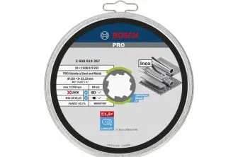 DISCO DE CORTE ABRASIVO PRO STAINLESS STEEL AND METAL, 125 X 1 X 22,23 MM, X-LOCK, RECTO, 10 UNIDADES