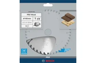 HOJA DE SIERRA CIRCULAR PRO WOOD, 165 X 2,6 X 30 MM, T36