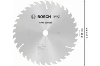 HOJA DE SIERRA CIRCULAR PRO WOOD, 184 X 2,6 X 16 MM, T36