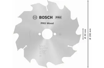 HOJA DE SIERRA CIRCULAR PRO WOOD, 190 X 2,6 X 30 MM, T12
