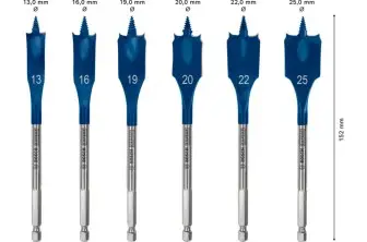 SET DE BROCAS FRESADORAS PLANAS EXPERT SELF CUT SPEED DE 13/16/19/20/22/25 MM, 6 UNIDADES