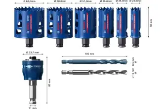 SET DE SIERRA DE CORONA EXPERT TOUGH MATERIAL DE 22/25/35/51/60/68 MM, 9 UNIDADES