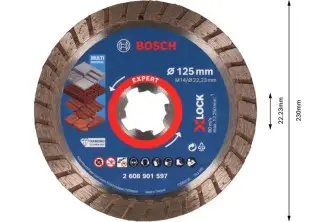 DISCO DE CORTE CON DIAMANTE EXPERT MULTIMATERIAL X-LOCK DE 125 X 22,23 X 2,4 X 12 MM