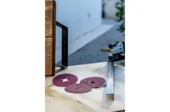 SET DE DISCOS LIJADORES DE FIBRA DE 12 PIEZAS PARA AMOLADORA ANGULAR, CORINDÓND = 125 MM; G = 36 - 100, 12 UNIDADES